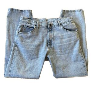 Wrangler Jeans Mens 36X30 Light Blue Denim Pants Straight Western Cowboy Rodeo